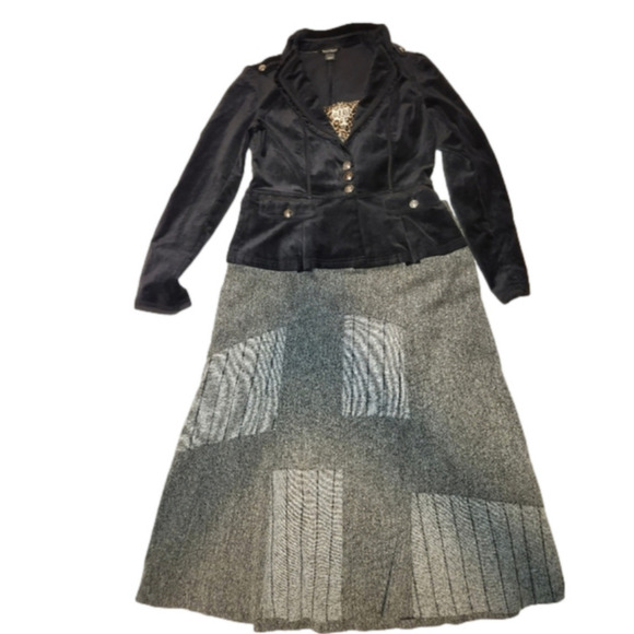 White house black market black velvetine  stretch blazer in sz 8 - Picture 8 of 12